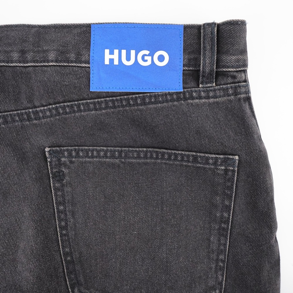 NEW HUGO Jonah Straight Leg Jeans Black Denim Mens 36x32 Button Fly